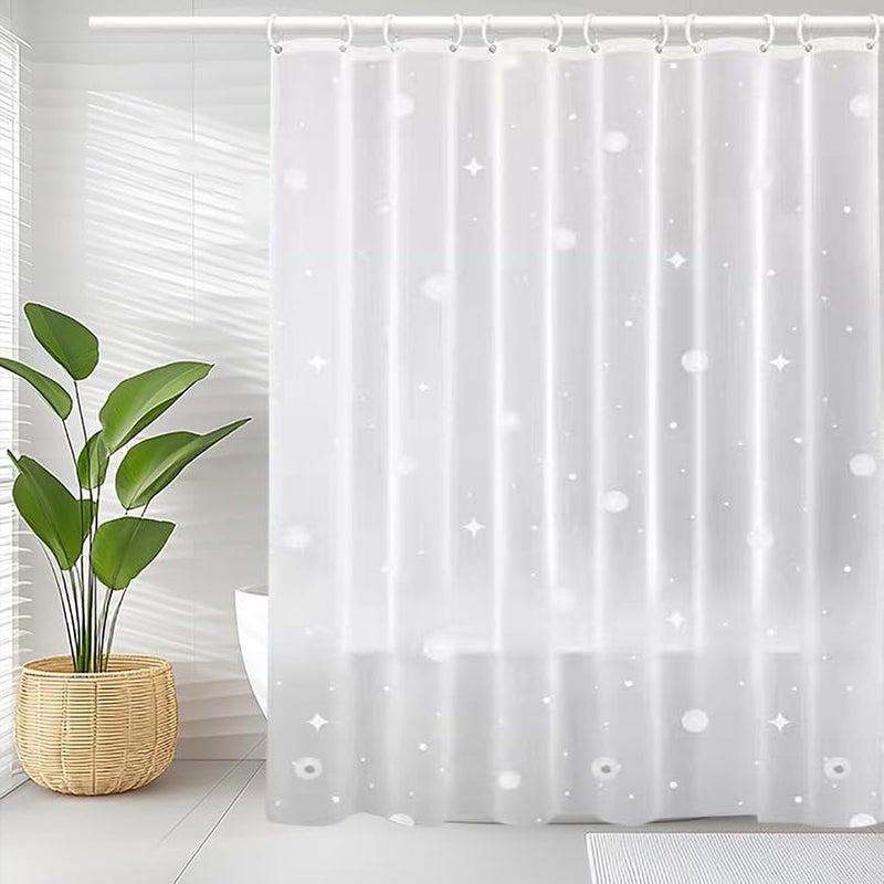 jssablo Shower Curtain Liner, 100% Waterproof Peva Shower Curtains with 3 Duty Heavy Bottom Magnets and 12 Rust Proof Grommets, 72x72 Weighted Shower Liner for Shower Stall, Bathtubs - Image 1